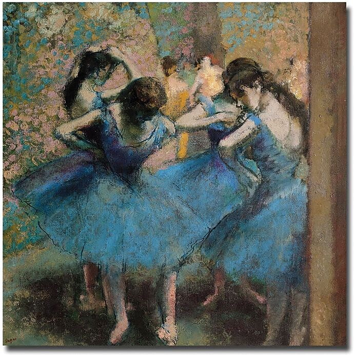 Trademark Global Edgar Degas "Dancers in Blue 1890" Canvas Art, 35" x 35"