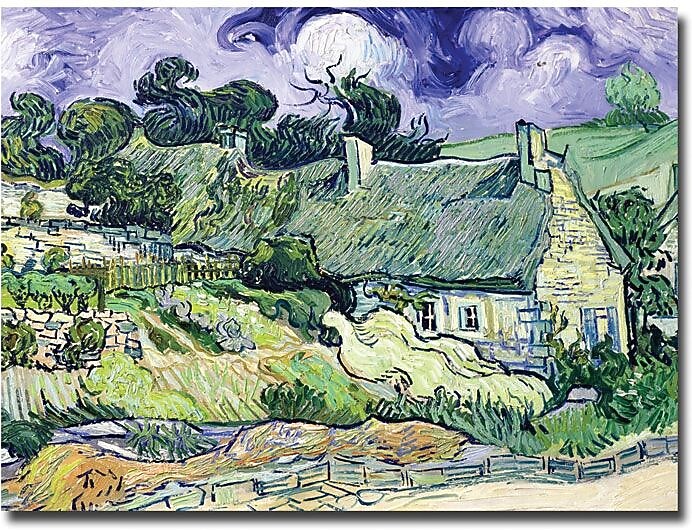 Trademark Global Vincent Van Gogh "Cottages at Auvers-sur-Oise" Canvas Art, 35" x 47"