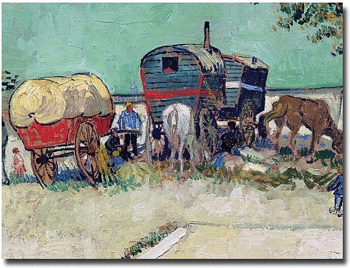 Trademark Global Vincent Van Gogh "Gypsy Encampment Arles 1888" Canvas Art, 18" x 24"