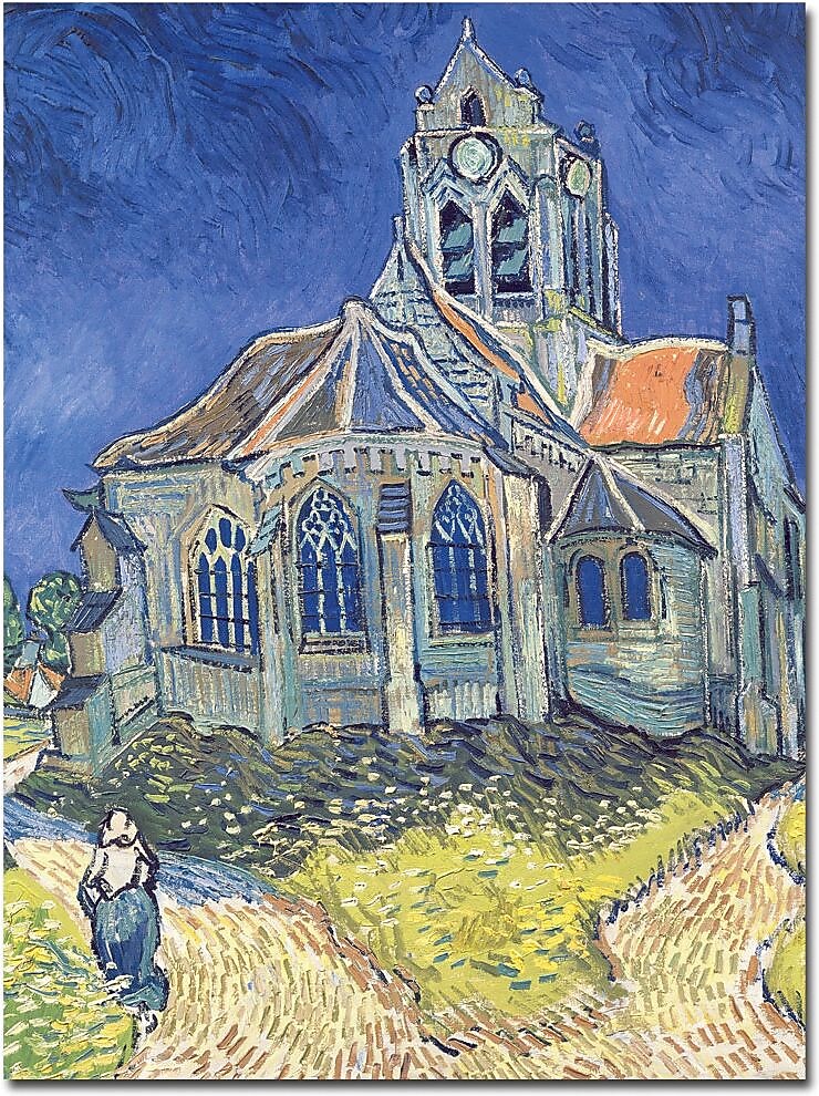 Trademark Global Vincent Van Gogh "Church at Auvers-sur-Oise, 1890" Canvas Art, 18" x 24"