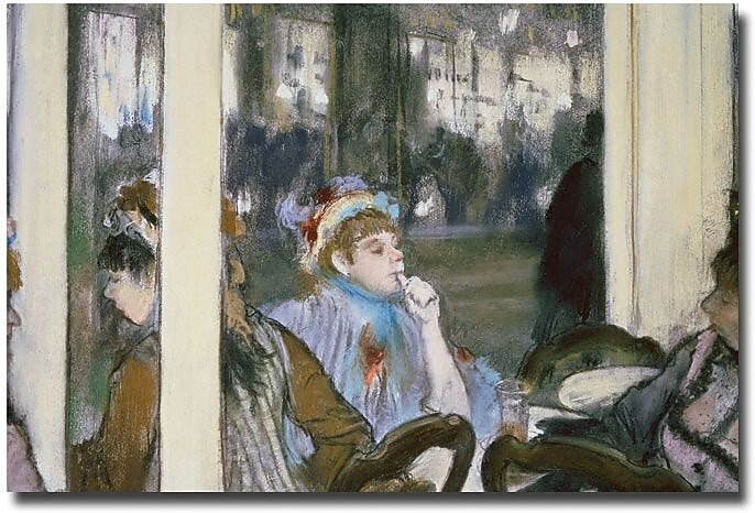 Trademark Global Edgar Degas "Women on a Cafe Terrace, 1877" Canvas Art, 16" x 24"