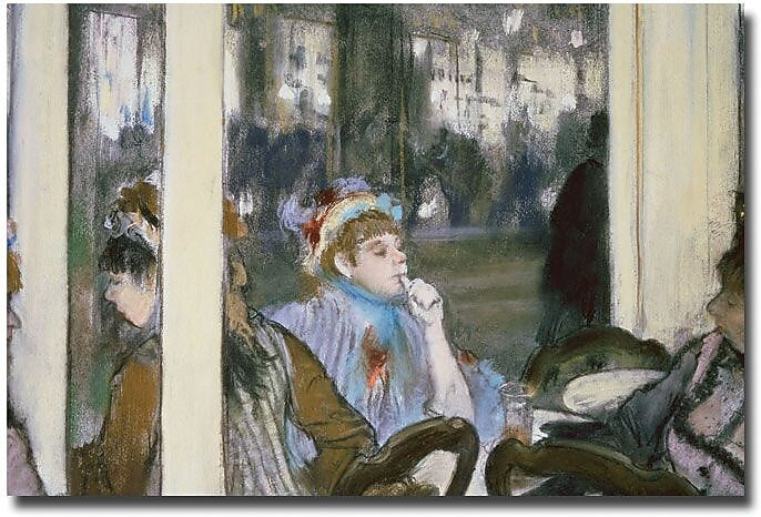 Trademark Global Edgar Degas "Women on a Cafe Terrace, 1877" Canvas Art, 30" x 47"
