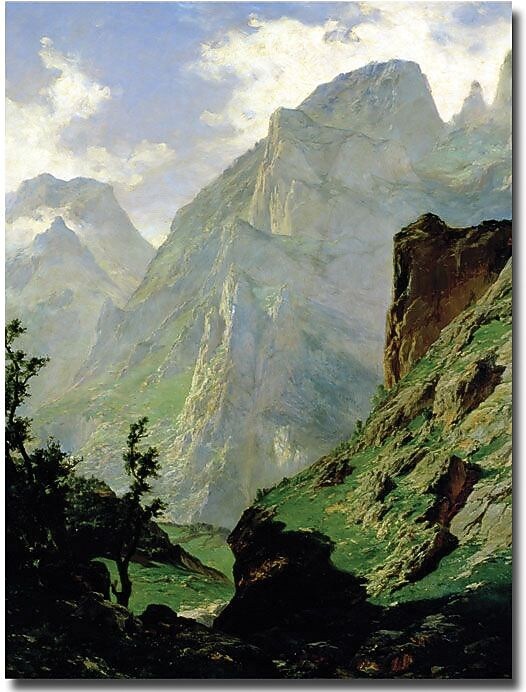 Trademark Global Carlos de Haes "Mountains in Europe, 1876" Canvas Art, 47" x 35"