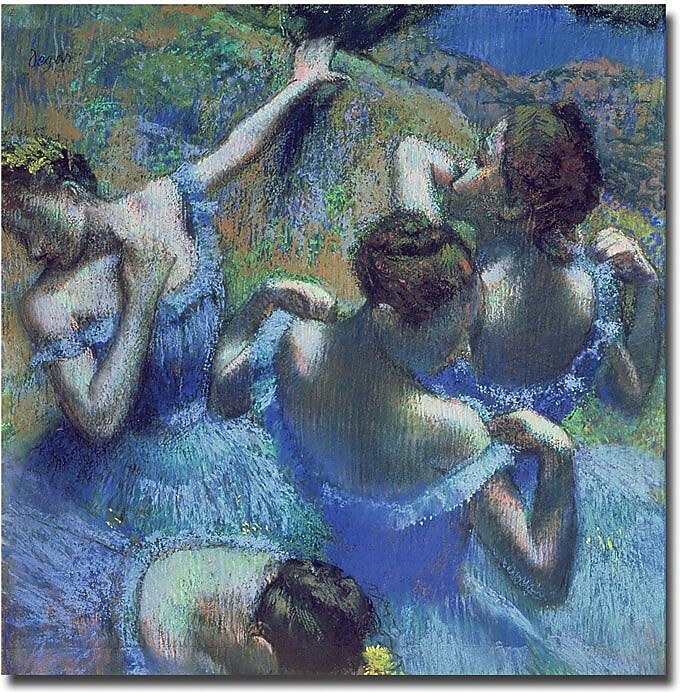 Trademark Global Edgar Degas "Blue Dancers 1899" Canvas Art, 18" x 18"