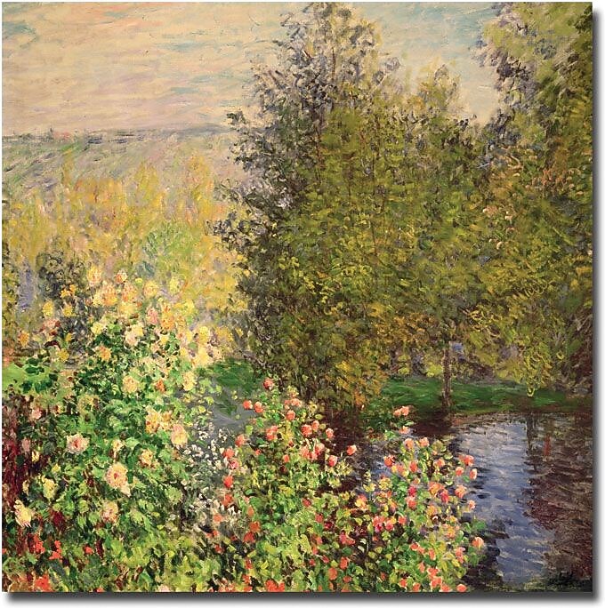 Trademark Global Claude Monet "Corner of the Garden at Montgeron, 1876" Canvas Art, 18" x 18"