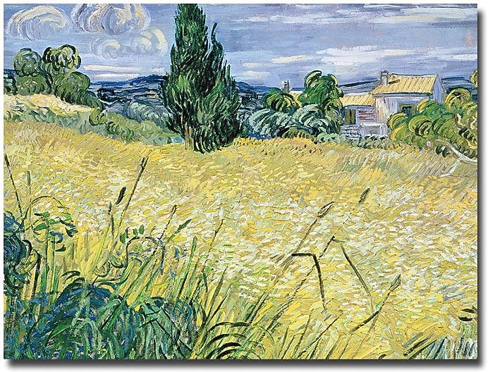Trademark Global Vincent Van Gogh "Landscape with Green Corn, 1889" Canvas Art, 26" x 32"