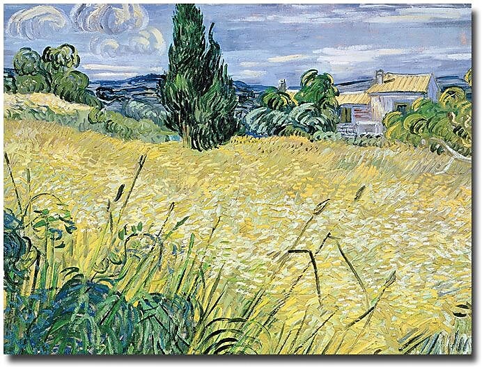 Trademark Global Vincent Van Gogh "Landscape with Green Corn, 1889" Canvas Art, 35" x 47"