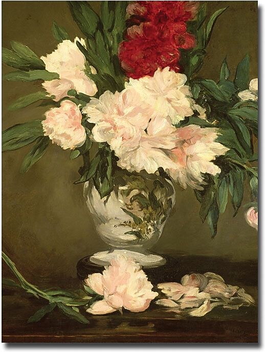 Trademark Global Edouard Manet "Vase of Peonies 1864" Canvas Art, 32" x 24"