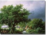 Trademark Global Bernard Cornelis Koekkoek "Landscape with Mill" Canvas Art, 35" x 47"