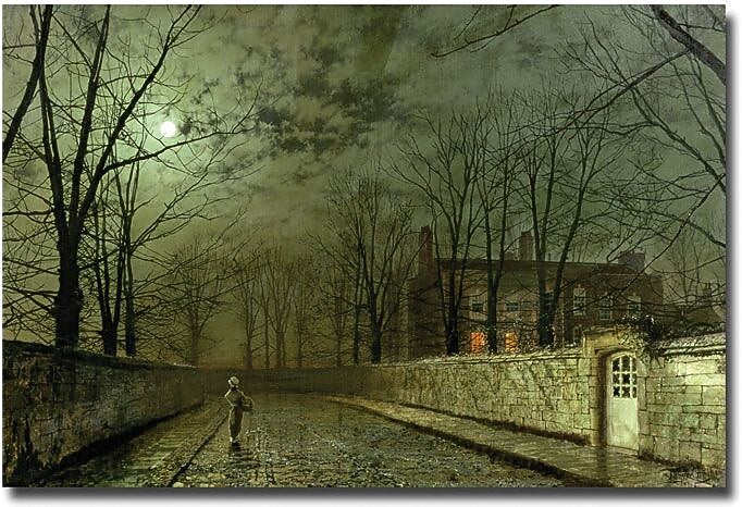 Trademark Global John Atkinson Grimshaw "Silver Moonlight, 1880" Canvas Art, 16" x 24"