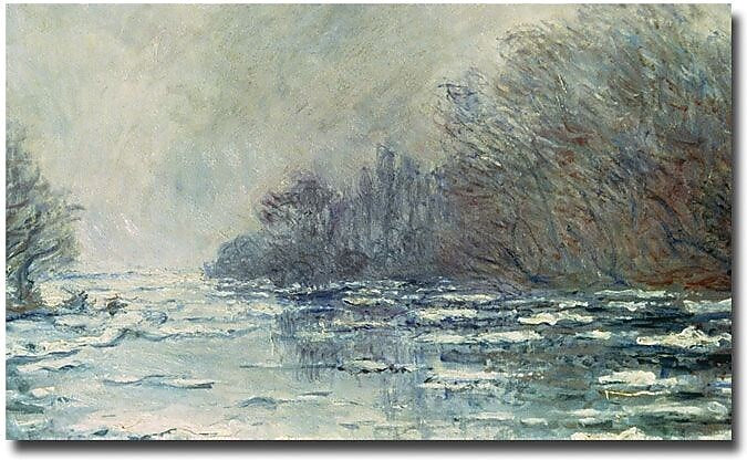 Trademark Global Claude Monet "The Break up at Vetheuil, 1883" Canvas Art, 30" x 47"