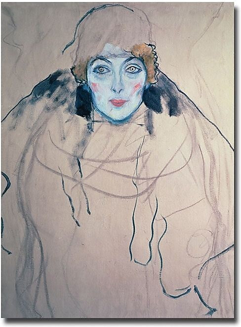 Trademark Global Gustav Klimt "Head of a Woman" Canvas Art, 24" x 18"