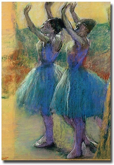 Trademark Global Edgar Degas "Two Blue Dancers" Canvas Art, 47" x 30"