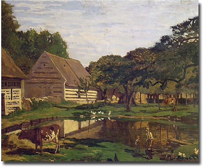 Trademark Global Claude Monet "A Farmyard in Normandy, 1863" Canvas Art, 18" x 24"