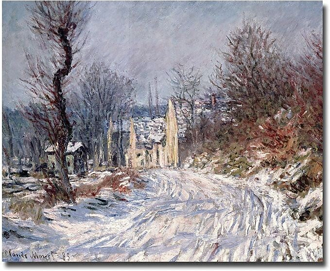 Trademark Global Claude Monet "The Road of Giverny Winter 1885" Canvas Art, 35" x 47"