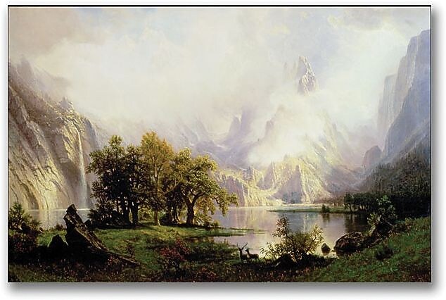 Trademark Global Albert Biersdant "Rocky Mountain Landscape, 1870" Canvas Art, 16" x 24"