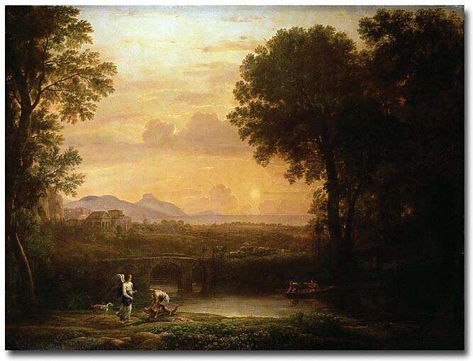 Trademark Global Claude Lorrain "Landscape at Dusk" Canvas Art, 24" x 32"
