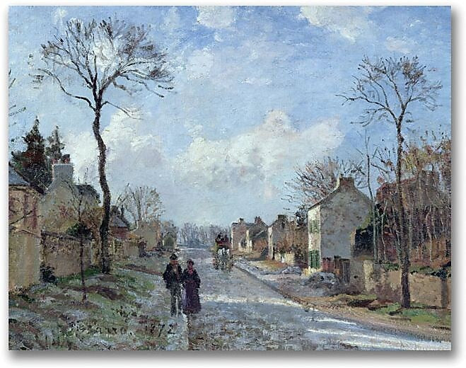 Trademark Global Camille Pissarro "The Road to Louveciennes" Canvas Art, 18" x 24"