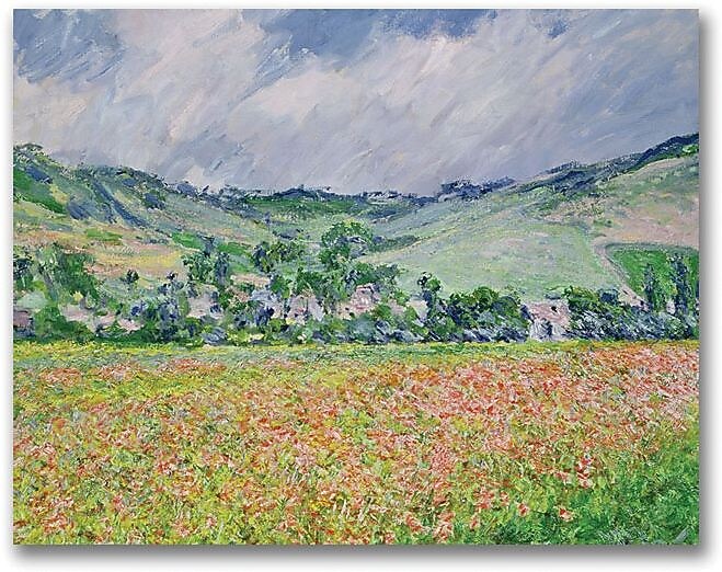 Trademark Global Claude Monet "The Poppy Field near Giverny" Canvas Art, 18" x 24"