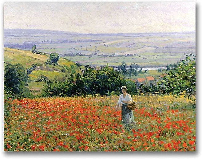 Trademark Global Leon Giran Max "Woman in a Poppy Field" Canvas Art, 18" x 24"