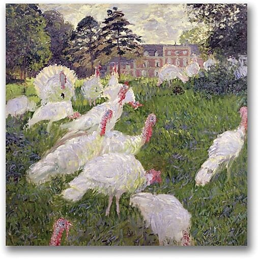 Trademark Global Claude Monet "The Turkeys at the Chateau" Canvas Art, 24" x 24"