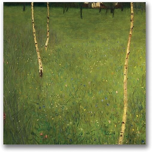 Trademark Global Gustav Klimt "Farmhouse with Birch Trees" Canvas Art, 18" x 18"