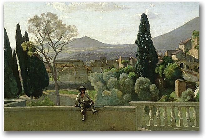 Trademark Global Jean Baptiste Corot "The Gardens of the Villa" Canvas Art, 18" x 24"
