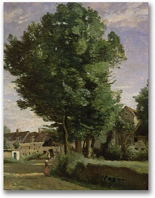 Trademark Global Jean Baptiste Corot "Outskirts of a village" Canvas Art, 24" x 18"