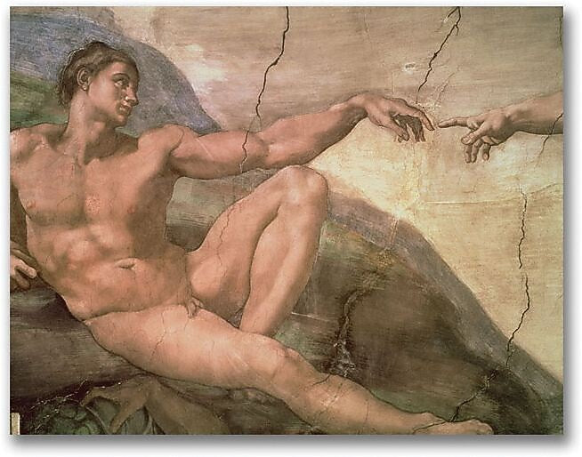 Trademark Global Michelangelo "The Creation of Adam" Canvas Art, 35" x 47"