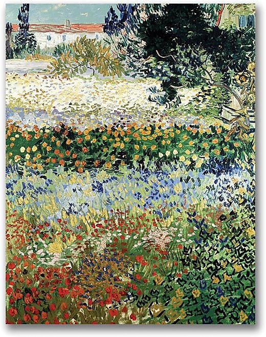 Trademark Global Vincent Van Gogh "Garden in Bloom" Canvas Art, 32" x 26"