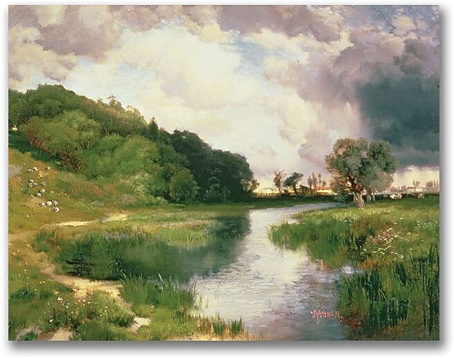 Trademark Global Thomas Moran "Approaching Storm Amagansett" Canvas Art, 26" x 32"