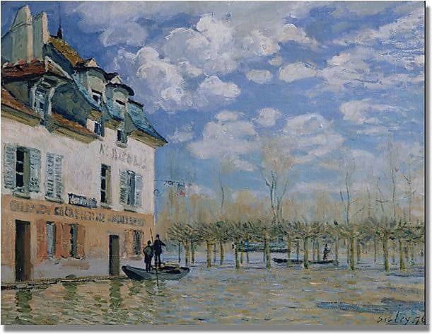 Trademark Global Alfred Sisley "The Boat in the Flood" Canvas Art, 18" x 24"