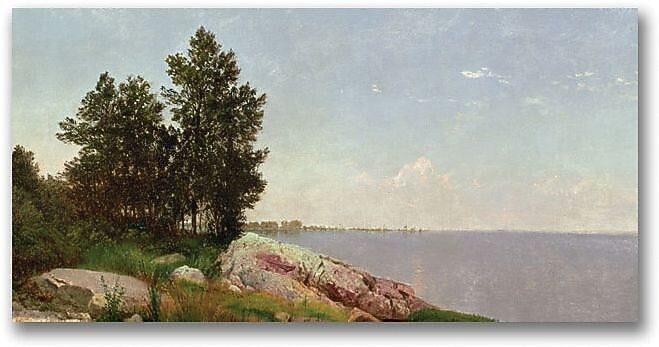 Trademark Global John Kensett "Long Island Sound at Darien" Canvas Art, 24" x 47"