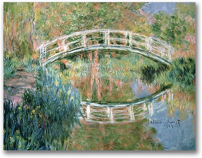 Trademark Global Claude Monet "The Japanese Bridge Giverny" Canvas Art, Impressionist style, 18"x24"