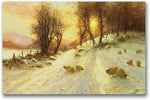Trademark Global Joseph Farquharson "Sheep in the Winter" Canvas Art, 30" x 47"