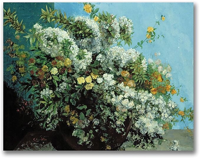Trademark Global Gustave Courbet "Flowering Branches and Flowers" Canvas Art, 18" x 24"