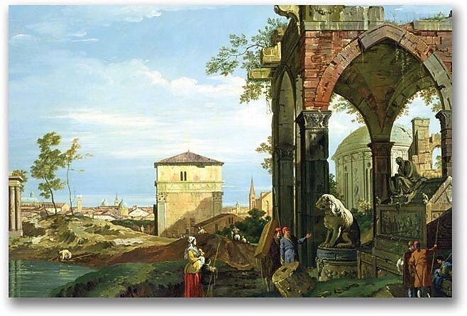 Trademark Global Canaletto "Capriccio with Motifs from Padua" Canvas Art, 35" x 47"