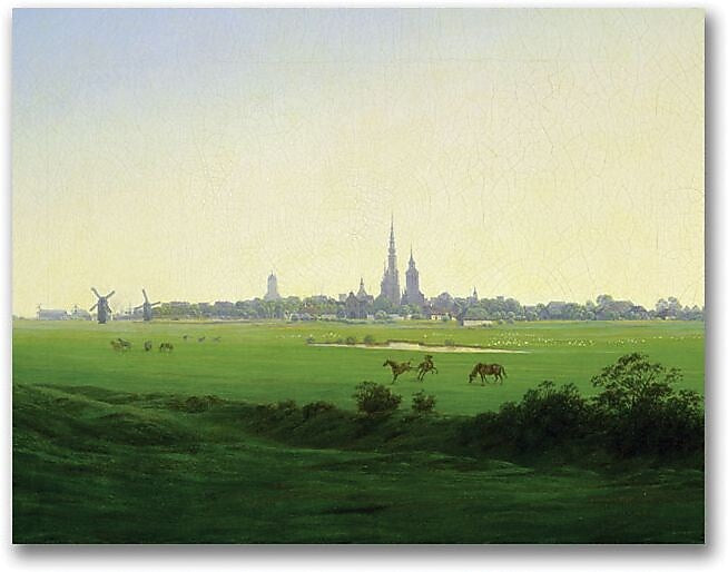 Trademark Global Caspar David Friedrich "Meadows near Greifswald" Canvas Art, 35" x 47"