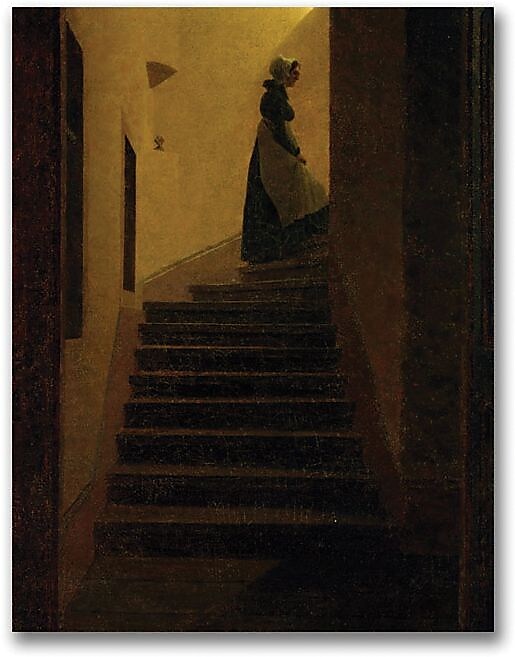 Trademark Global Caspar David Friedrich "Caroline on the Stairs" Canvas Art, 24" x 18"