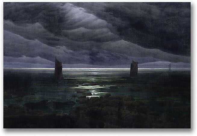 Trademark Global Caspar David Friedrich "Sea Shore in Moonlight" Canvas Art, 24" x 32"