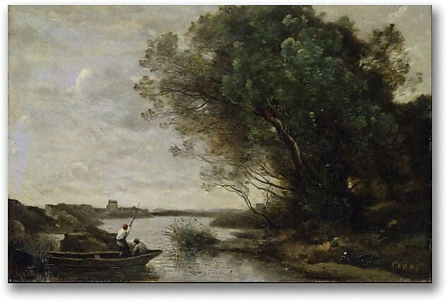 Trademark Global Jean Baptiste Corot "River Landscape" Canvas Art, 30" x 47"
