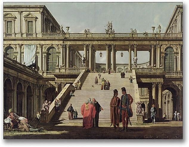 Trademark Global Canatello "Castle Courtyard 1762" Canvas Art, 18" x 24"