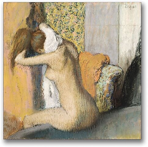 Trademark Global Edgar Degas "After The Bath, Woman Drying Neck" Canvas Art, 18" x 18"
