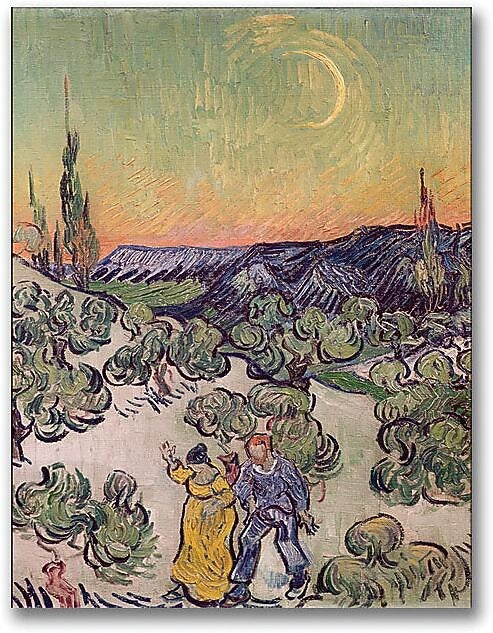 Trademark Global Vincent Van Gogh "Moonlit Landscape 1889" Canvas Art, 24" x 18"