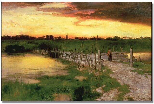 Trademark Global Thomas Moran "The Old Bridge over Hook Pond" Canvas Art, 30" x 47"