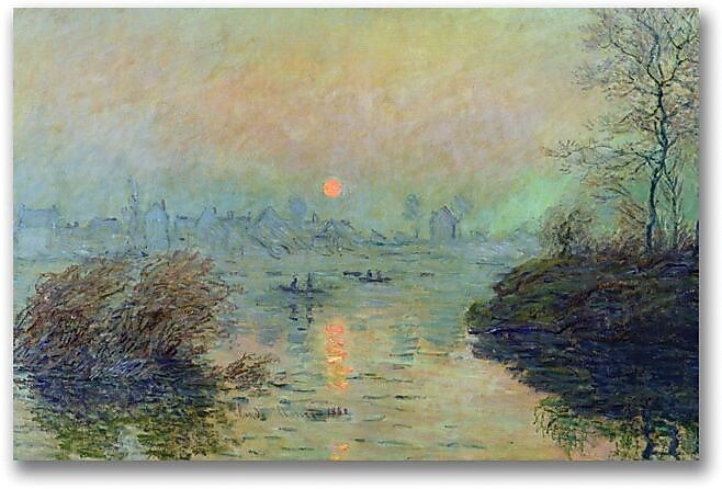 Trademark Global Claude Monet "Sun Setting Over the Seine" Canvas Art, 30" x 47"