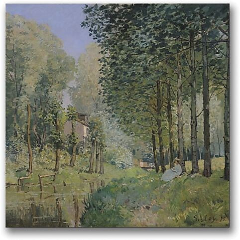 Trademark Global Alfred Sisley "The Rest by the Stream" Canvas Art, 18" x 18"