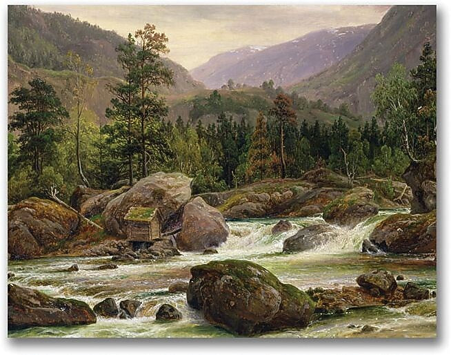 Trademark Global Thomas Fearnley "Norwegian Waterfall, 1840" Canvas Art, 35" x 47"