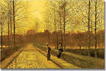 Trademark Global John Atkinson Grimshaw "In The Golden Gloaming" Canvas Art, 30" x 47"