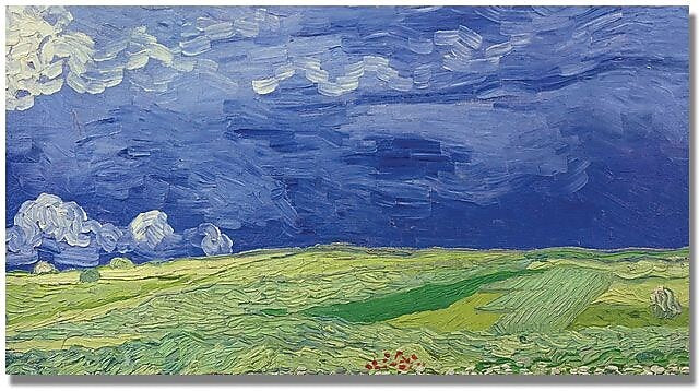 Trademark Global Vincent Van Gogh "Wheatfields under Thundercloud" Canvas Art, 24" x 47"